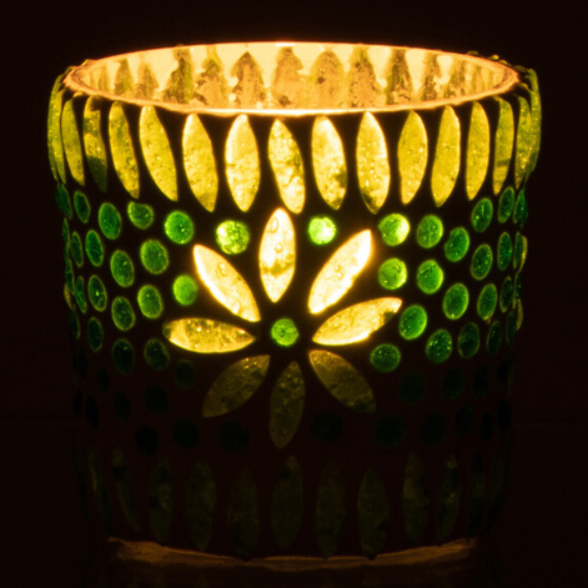 J-Line photophore Bram - verre - vert - small - 4 pcs