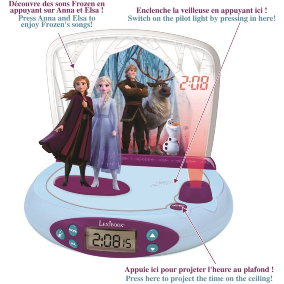 Réveil LEXIBOOK RP510FZ Projecteur Disney Frozen II