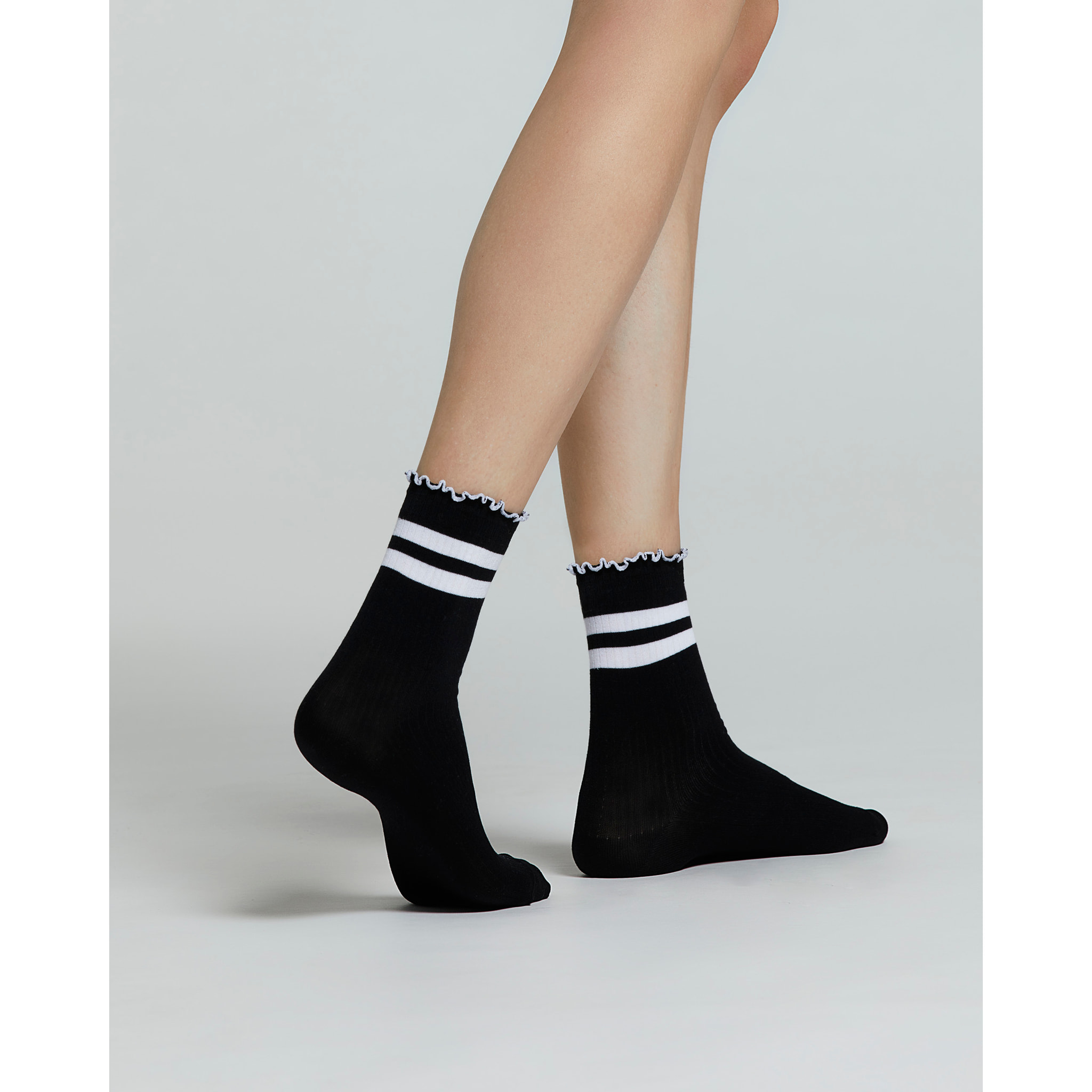 CALZA COTONE ABELIA FANTASIA A RIGHE