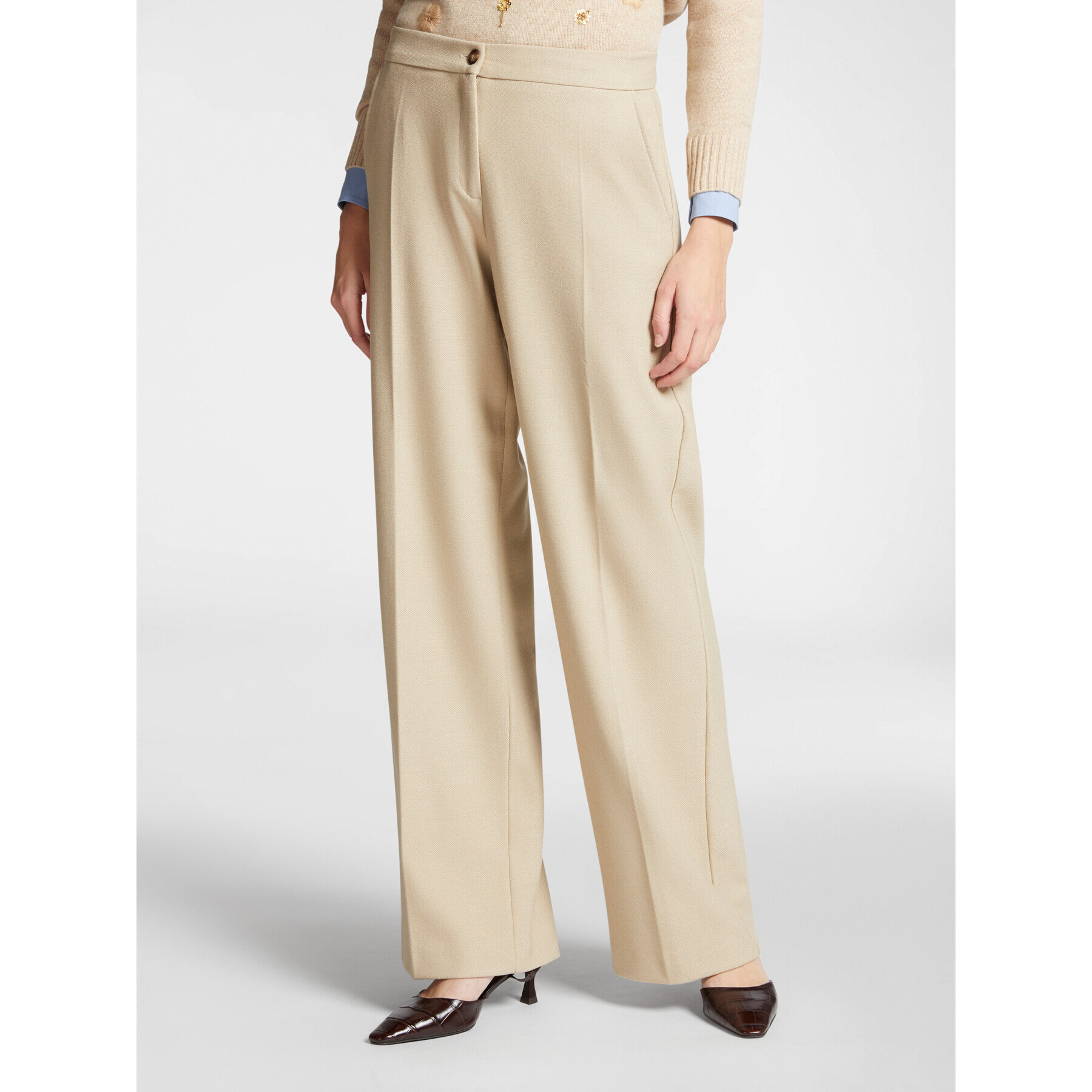 Elena Mirò - Pantaloni maschili in tessuto stretch - Beige