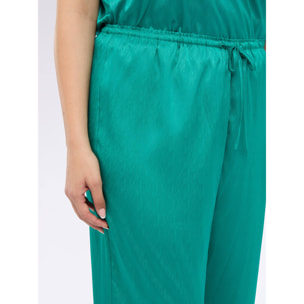 Fiorella Rubino - Pantalones palazzo de satén - Green Water