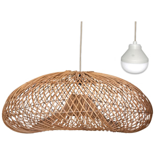 Suspension SEVIA NOMAD en rotin naturel style bohème avec ampoule LED blanc/RGB nomade