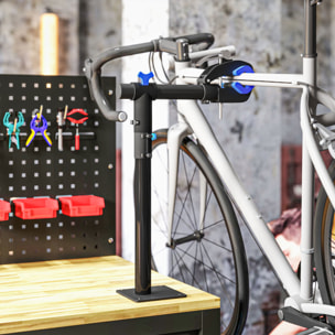 Support de réparation de vélo réglable - pied d'atelier vélo - pince pivotante 360° - charge max. 25 Kg - noir bleu