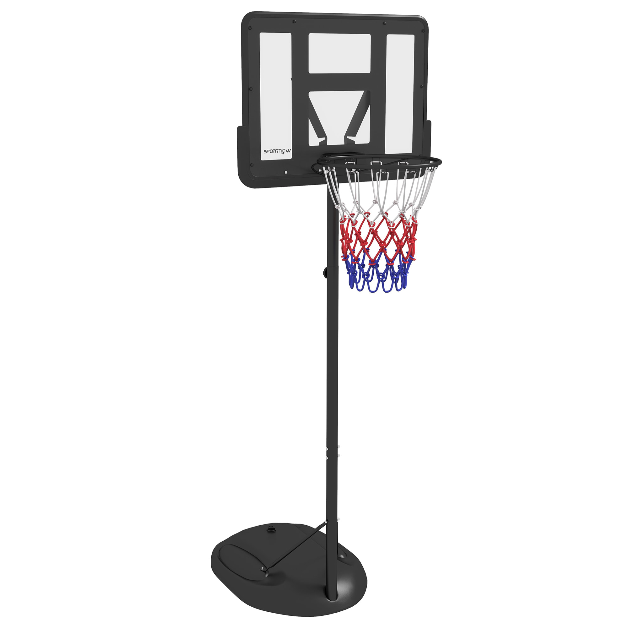 Canasta de Baloncesto con Altura Ajustable 216-277 cm Aro de Baloncesto para Exterior con Ruedas y Base Rellenable para Adolescentes y Adultos Negro