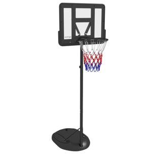 Canasta de Baloncesto con Altura Ajustable 216-277 cm Aro de Baloncesto para Exterior con Ruedas y Base Rellenable para Adolescentes y Adultos Negro