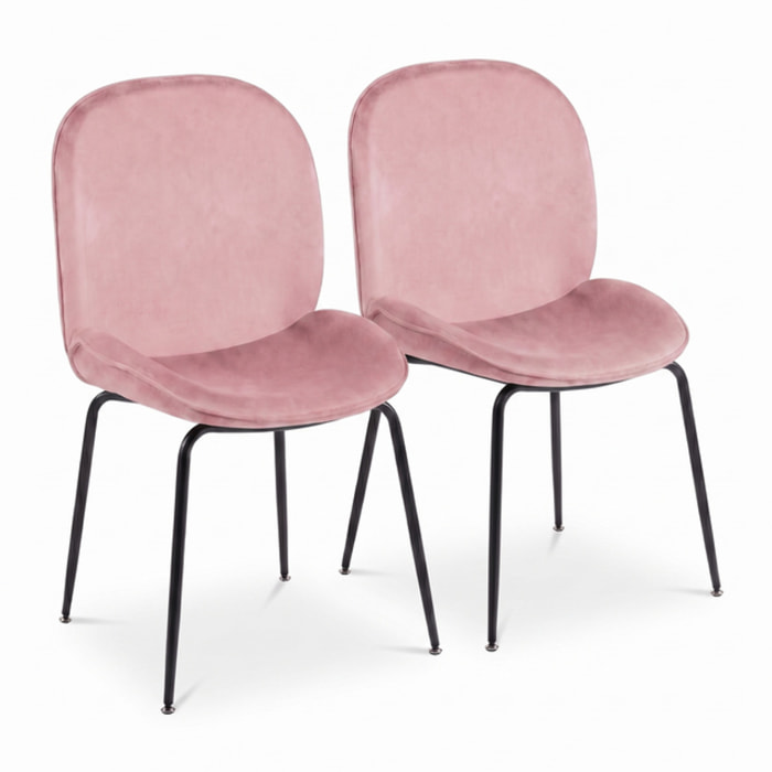 Sedia Imbottita in Effetto Velluto con Gambe in Acciaio, Design Moderno ed Elegante per Sala da Pranzo, Cucina, Soggiorno, Studio e Ufficio
