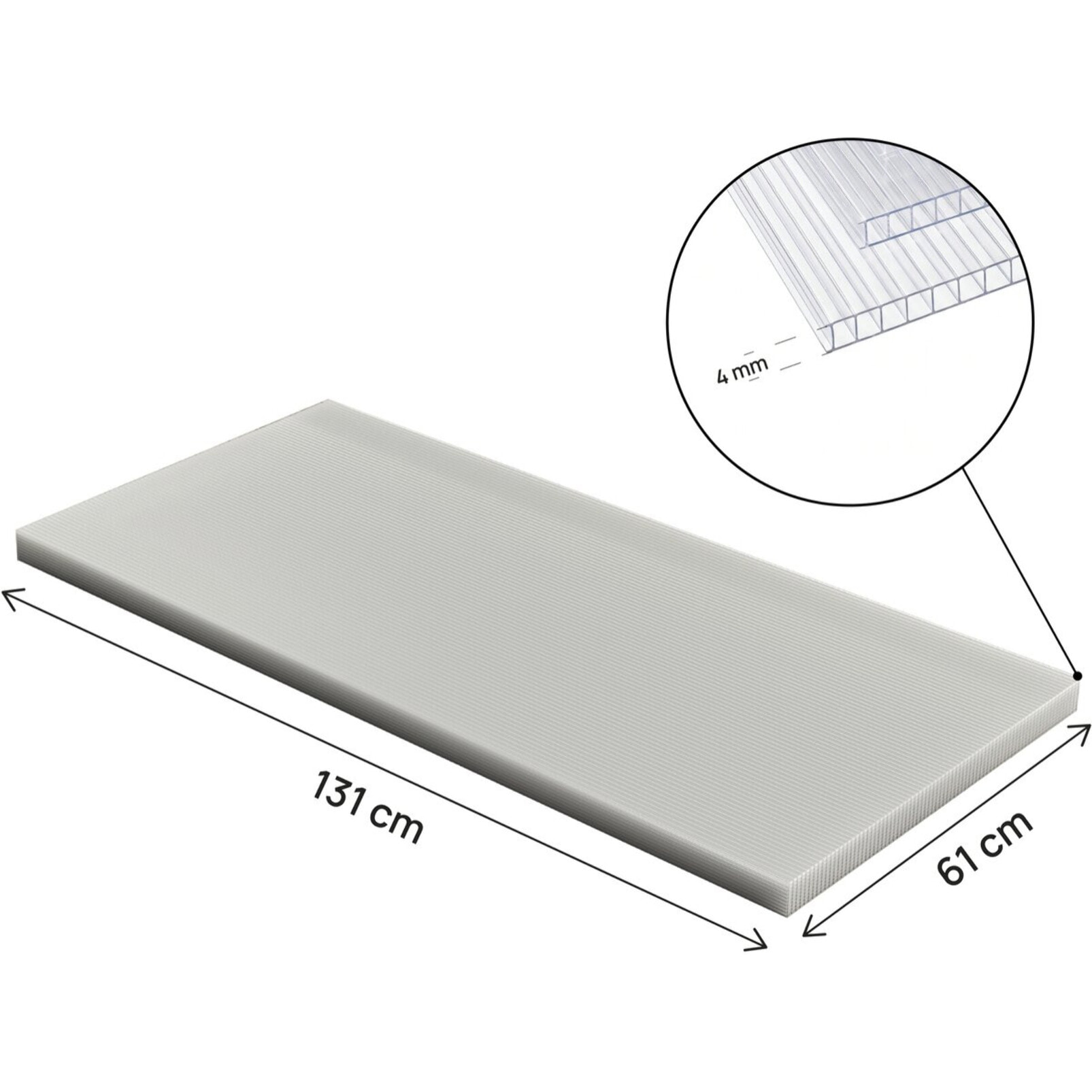 Lot de 10 panneaux en polycarbonate 4 mm "Michigan" 7,9 m2