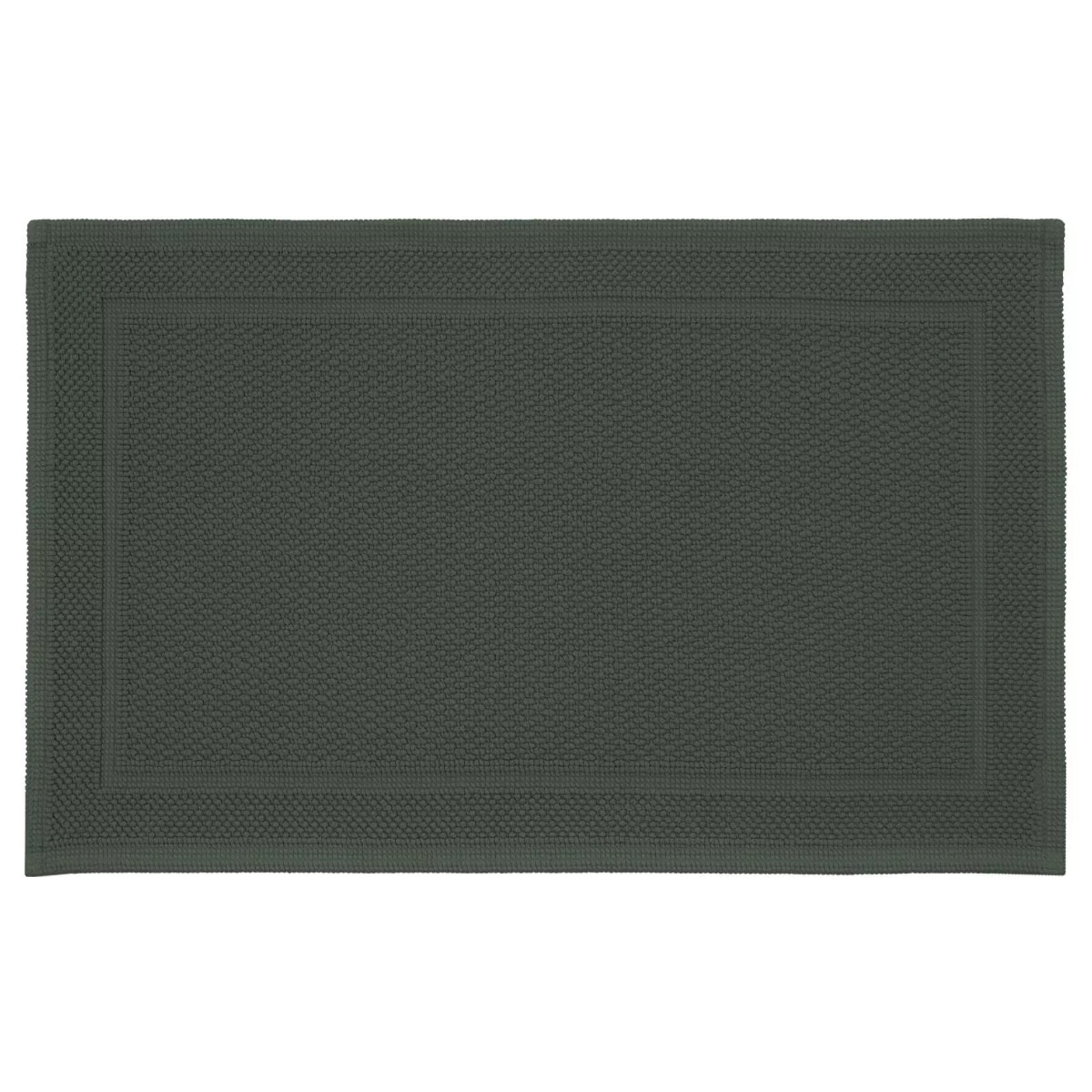 Tapis de bain pur coton 1700 g/m² uni vert Antica kaki