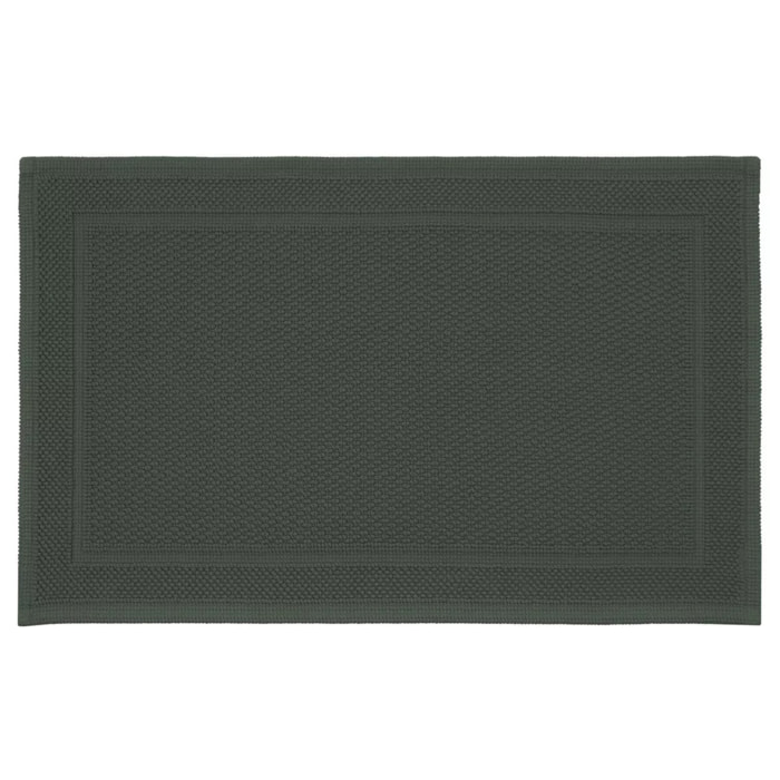 Tapis de bain pur coton 1700 g/m² uni vert Antica kaki