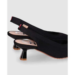 Zapatos de Tejido - Negro - Tacón: 4 cm