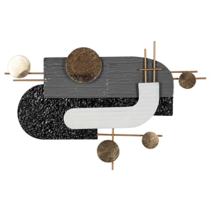 Adorno Pared Metal Negro Gris 91x5x50 Cm