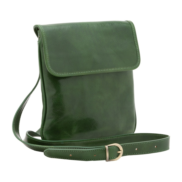 Borsa a tracolla da uomo in vera pelle - Modello False - Made in Italy - 25.0 x 23.0 x 4.0 cm