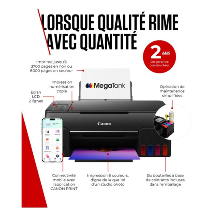 Imprimante jet d'encre CANON Megatank G650