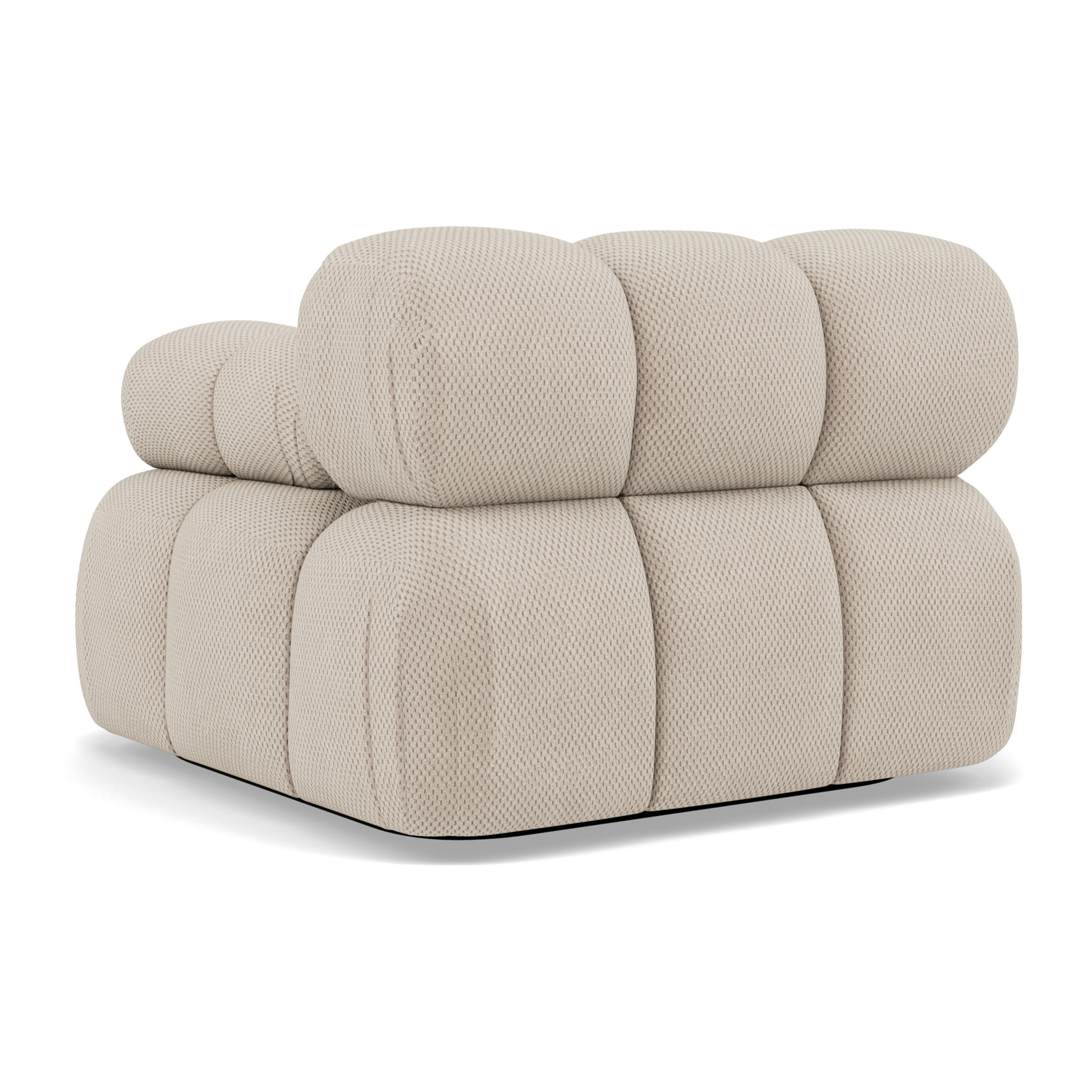 Ruby - module d'assise droit en velours texturé - Beige