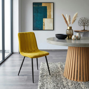 Chaise à rayures velours moutarde (lot de 2) MALANG