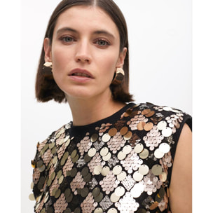 Top corto con paillettes