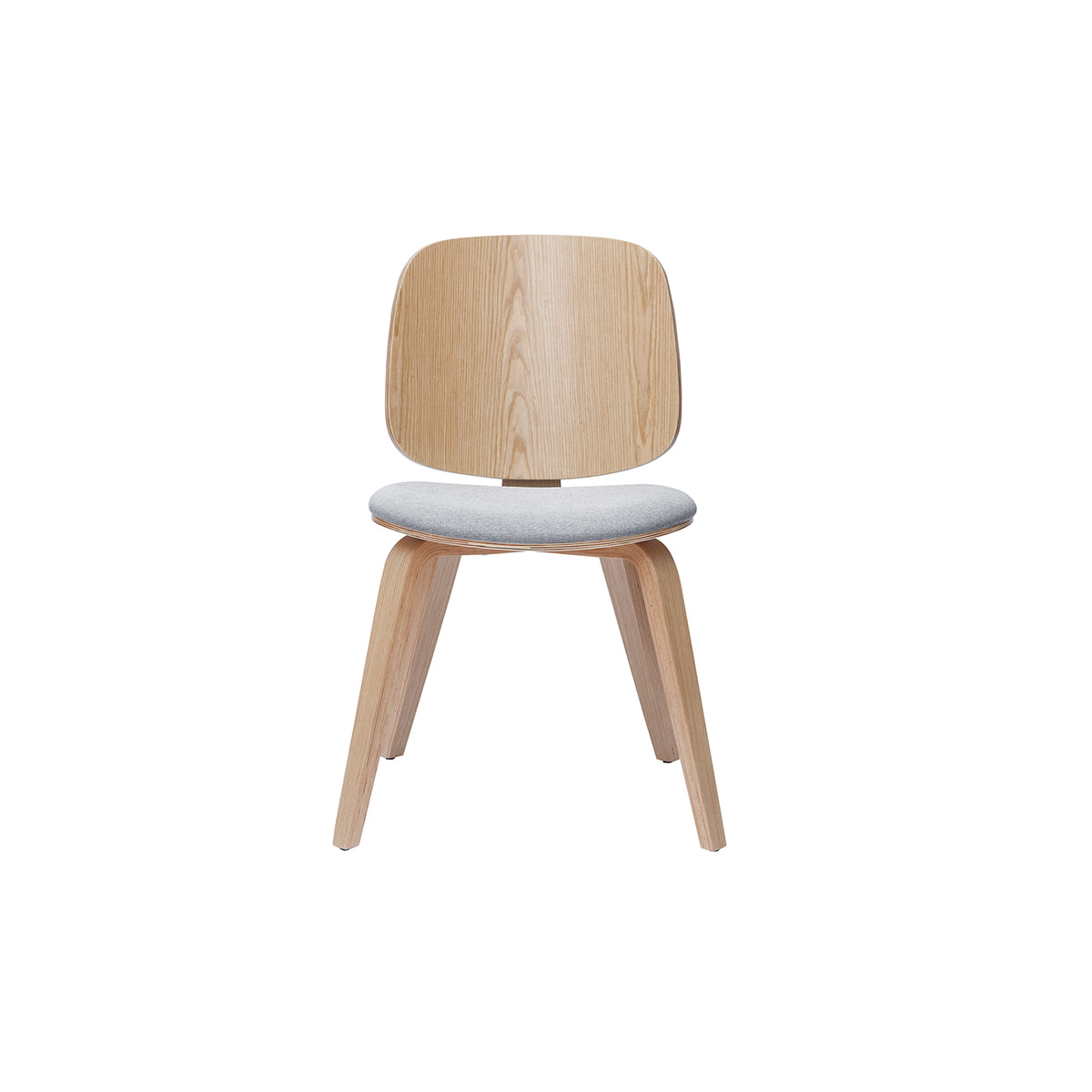 Chaises scandinaves en bois clair et tissu gris clair (lot de 2) BECK