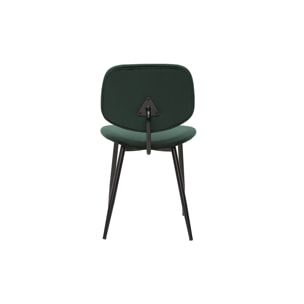 Chaises en tissu velours vert et métal noir (lot de 2) TOBIAS