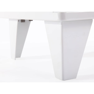 Poêle à éthanol 1,5kW design carré en acier blanc avec pieds