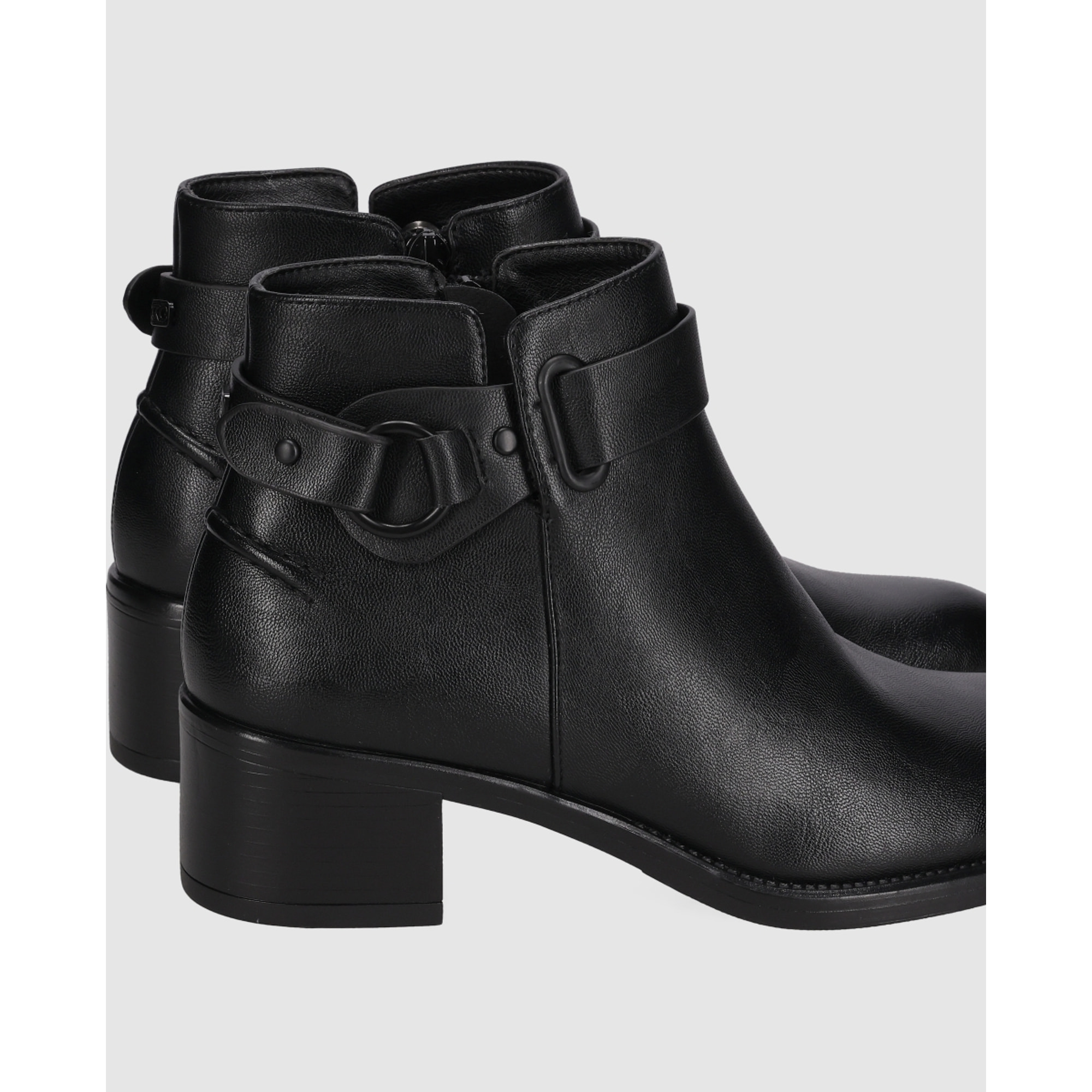 Botines de Piel Sintética - Negro - Tacón: 5 cm