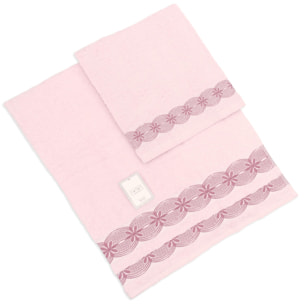 SET ASCIUGAMANI COTTON MANIA - CHAIN - ROSA