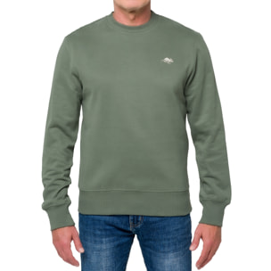 Felpa girocollo in cotone Hot Buttered Eagle Verde Militare.