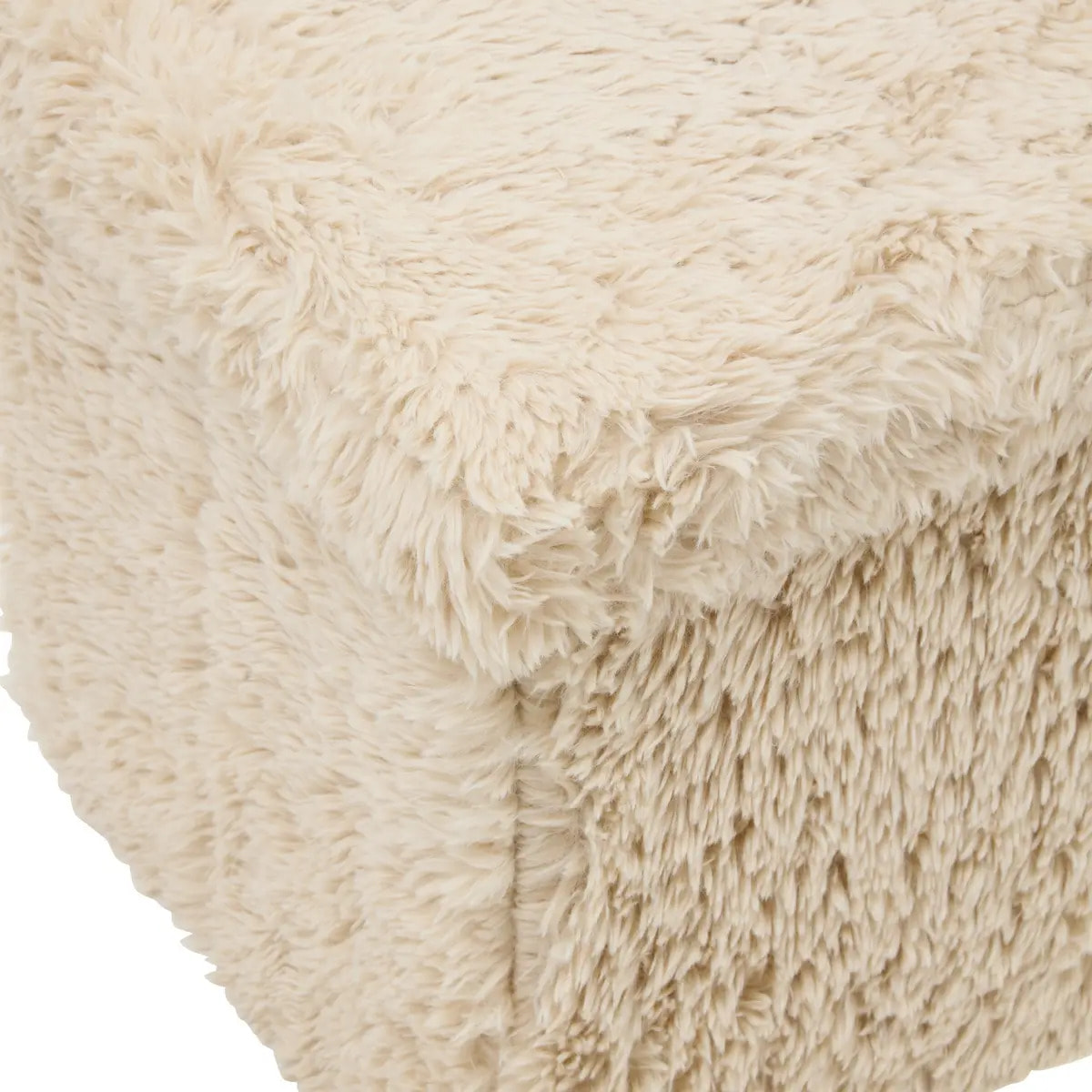Pouf Duvia rectangulaire pliable 38x76cm beige