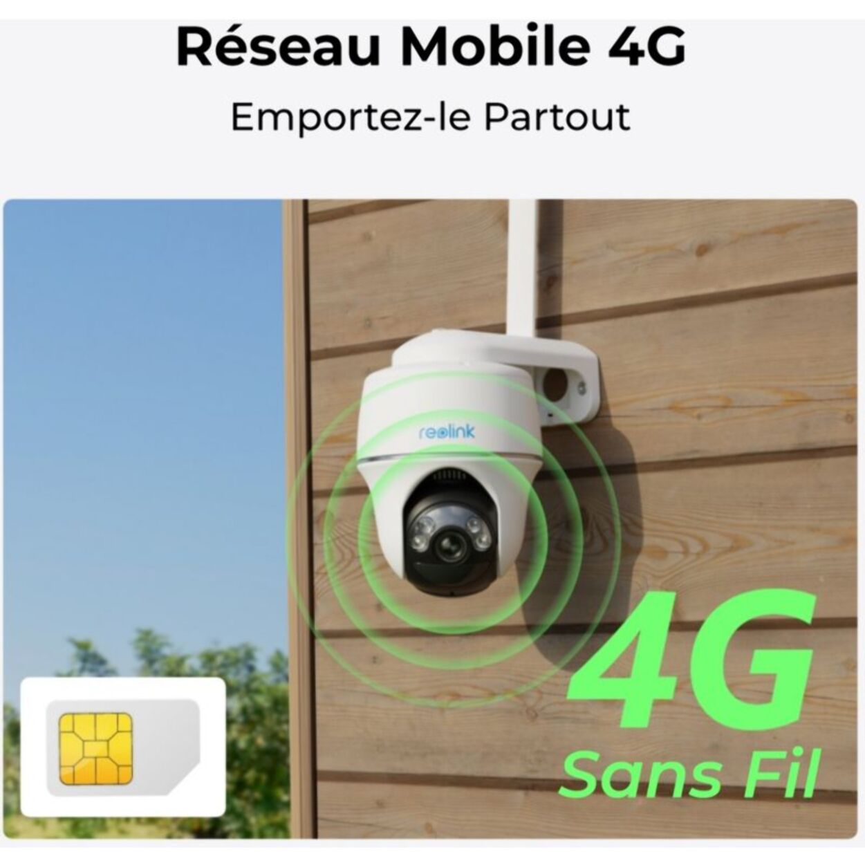 Caméra de surveillance REOLINK G430 Blanche + panneau solaire