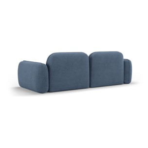 Canapé modulable "Lucien" 3 places en velours blue jeans