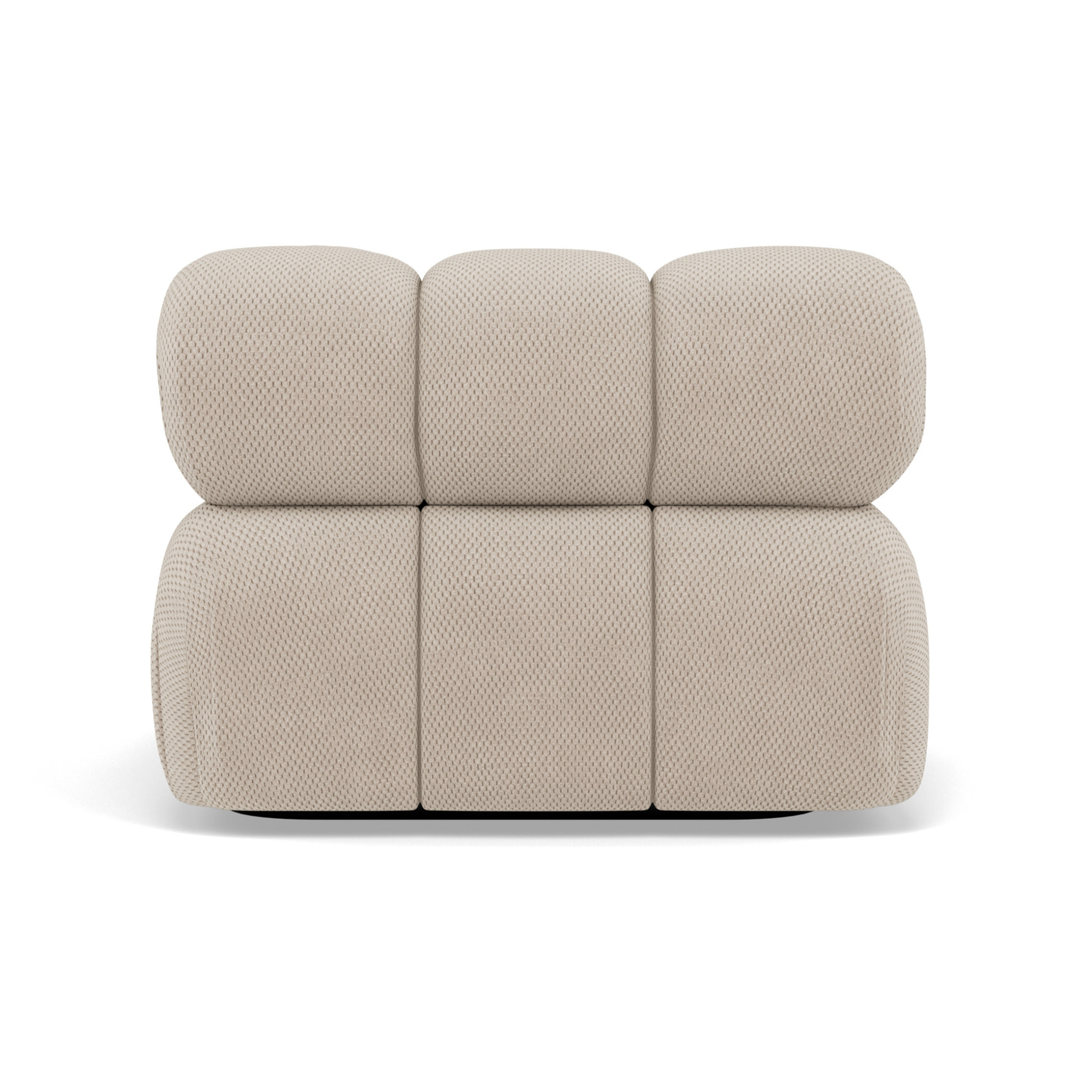 Ruby - module d'assise d'angle droit en velours texturé - Beige