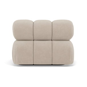 Ruby - module d'assise d'angle droit en velours texturé - Beige