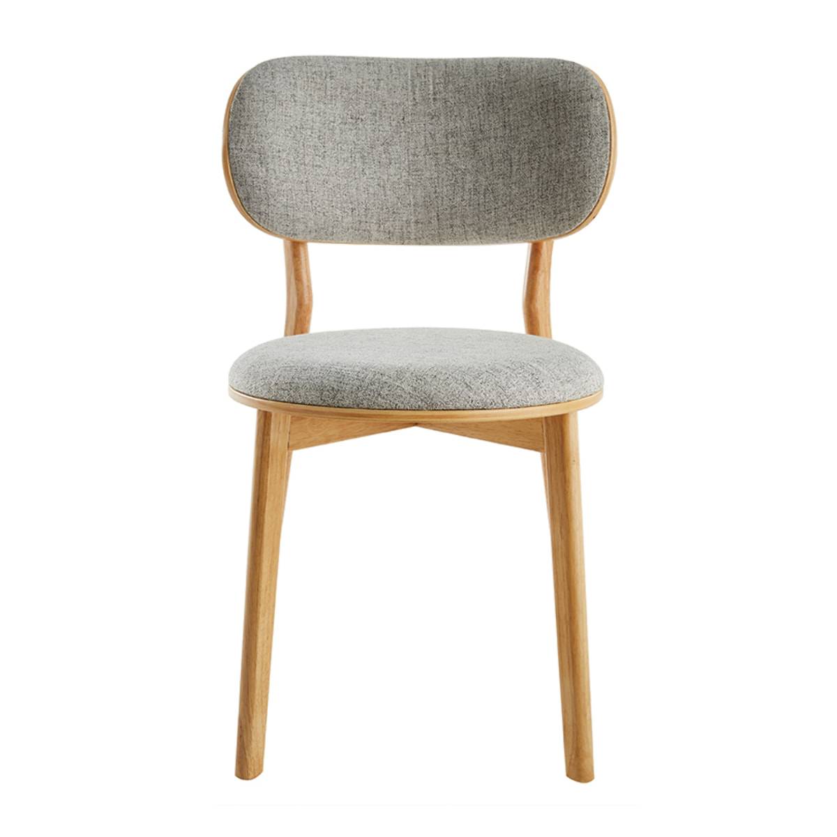 Chaises scandinaves en tissu gris clair et bois clair massif (lot de 2) FAUVETTE