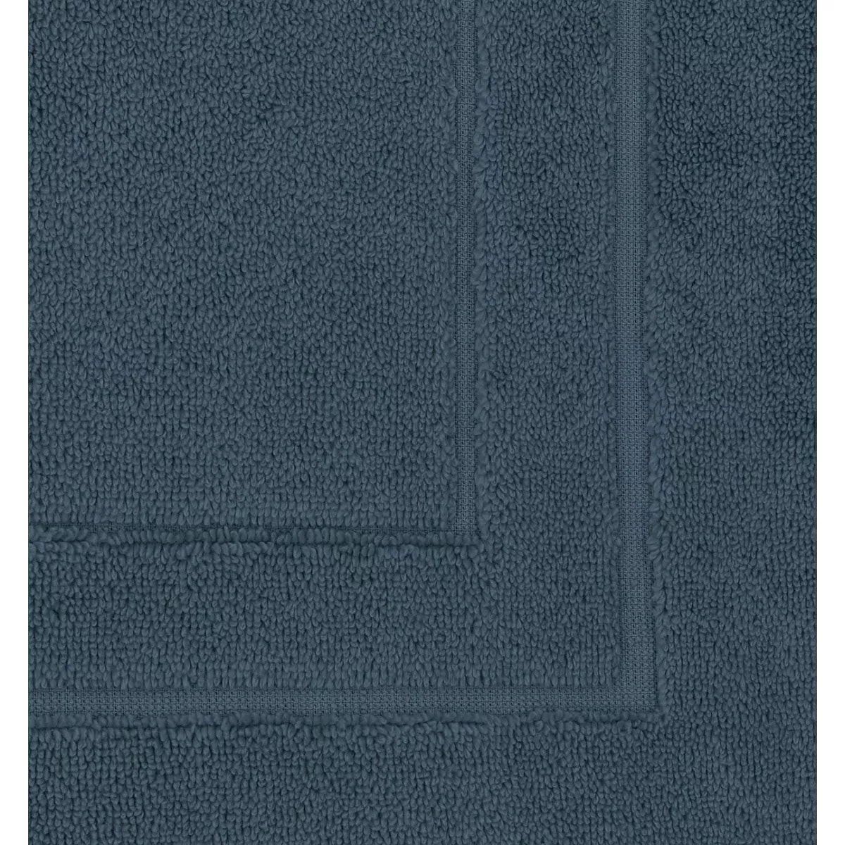 Tapis de bain pur coton 900 g/m² uni bleu Elea bleu ardoise