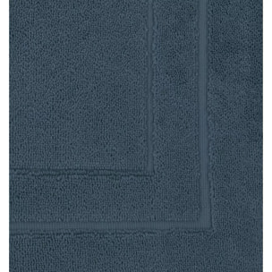 Tapis de bain pur coton 900 g/m² uni bleu Elea bleu ardoise