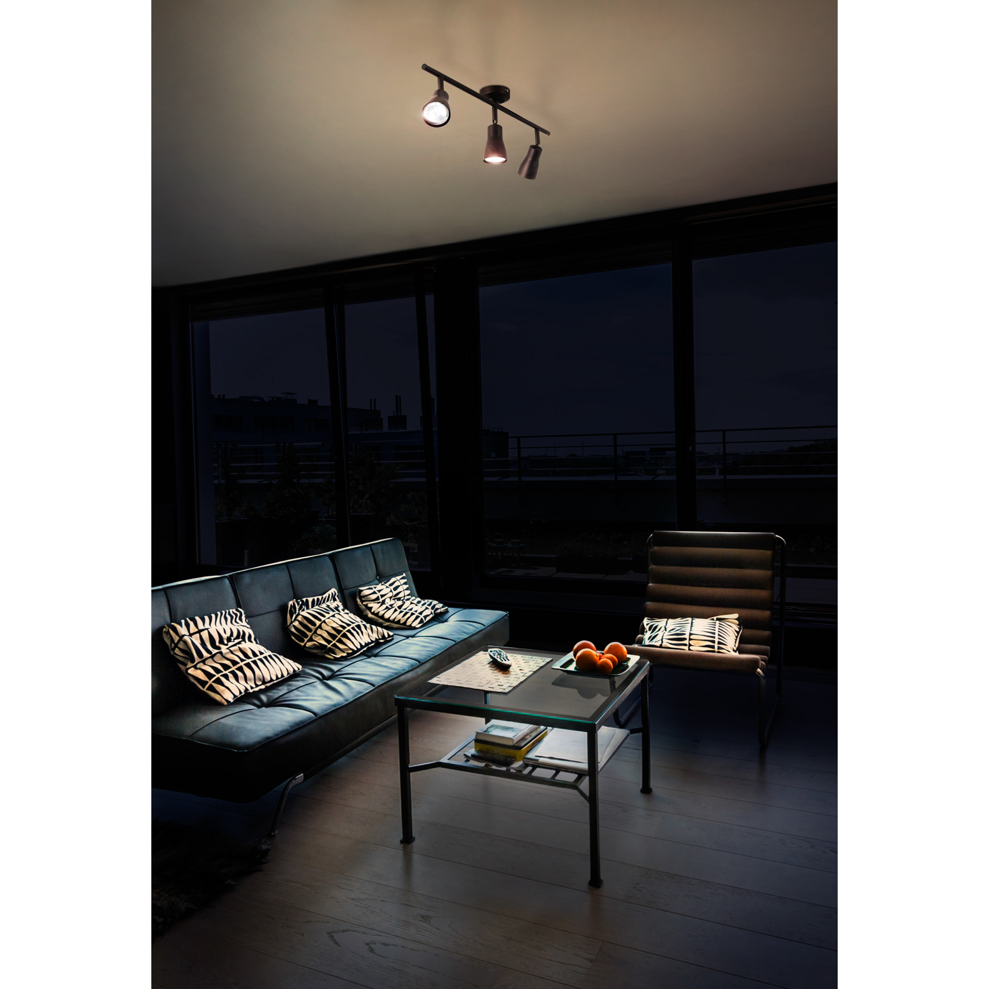Forlight Proyector Ip20 Safran Triplex Gu10 8W Marrón 1649Lm