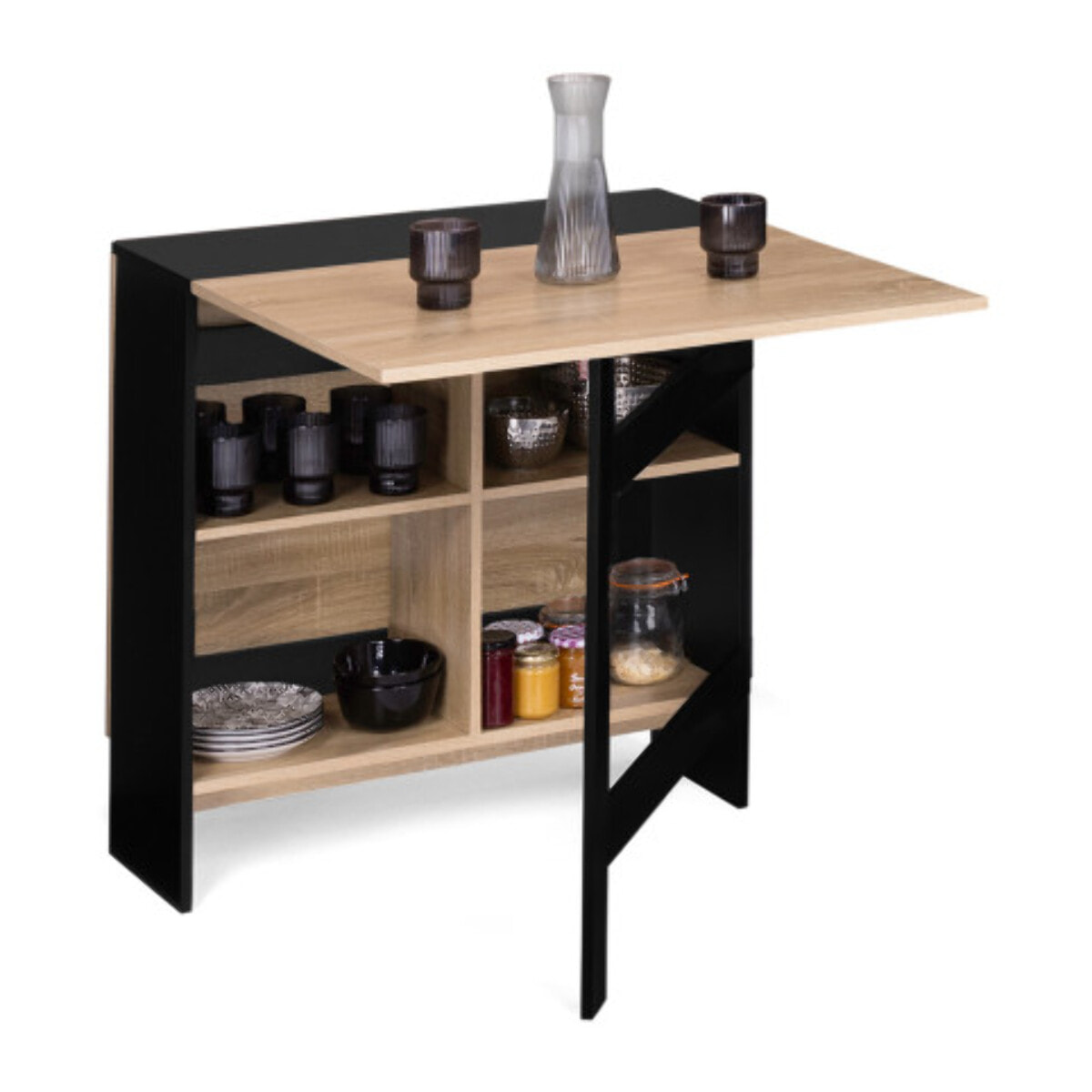 Table repas console pliable Edi avec rangements