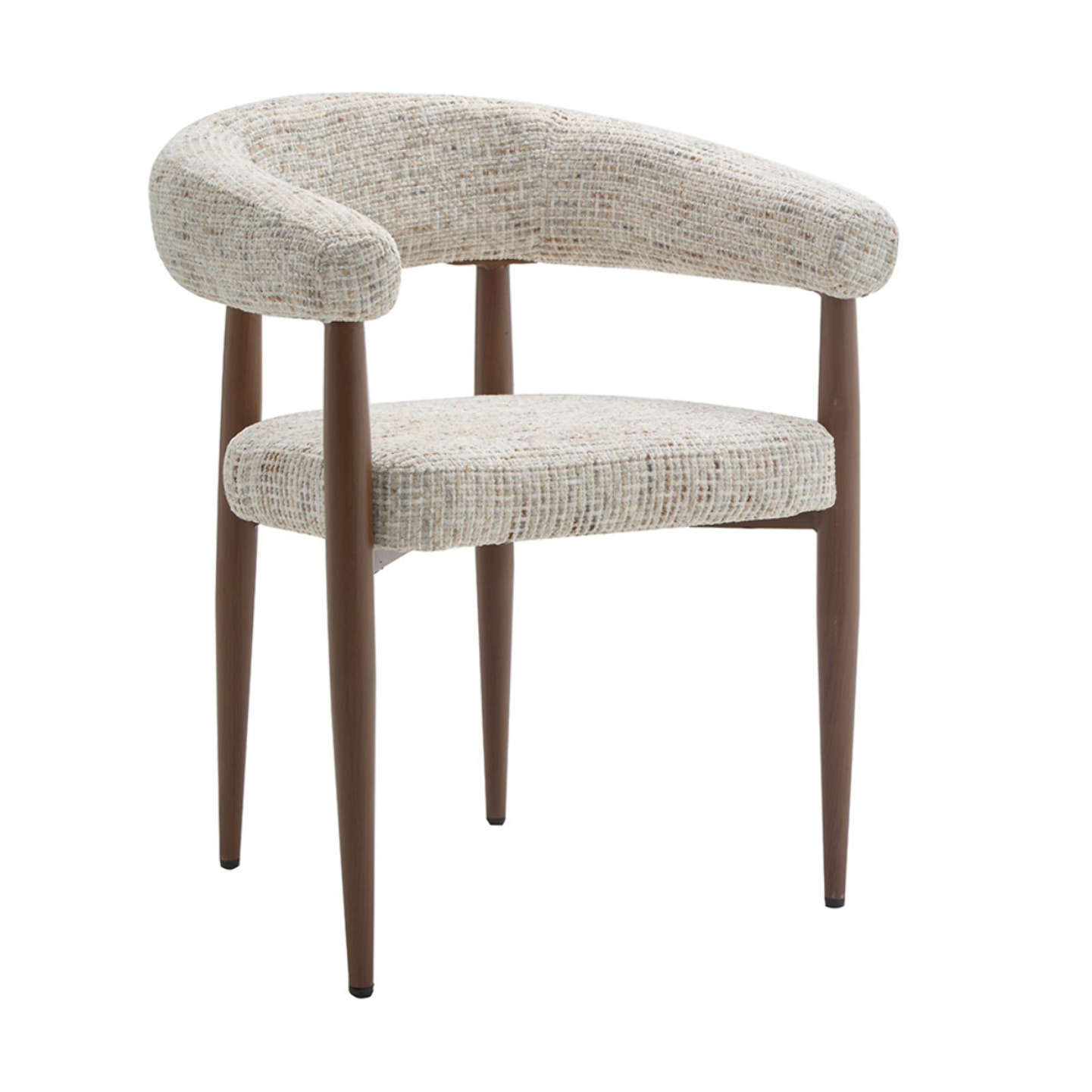 Nour - lot de 2 fauteuils en tissu moucheté - pieds en métal effet bois - Beige