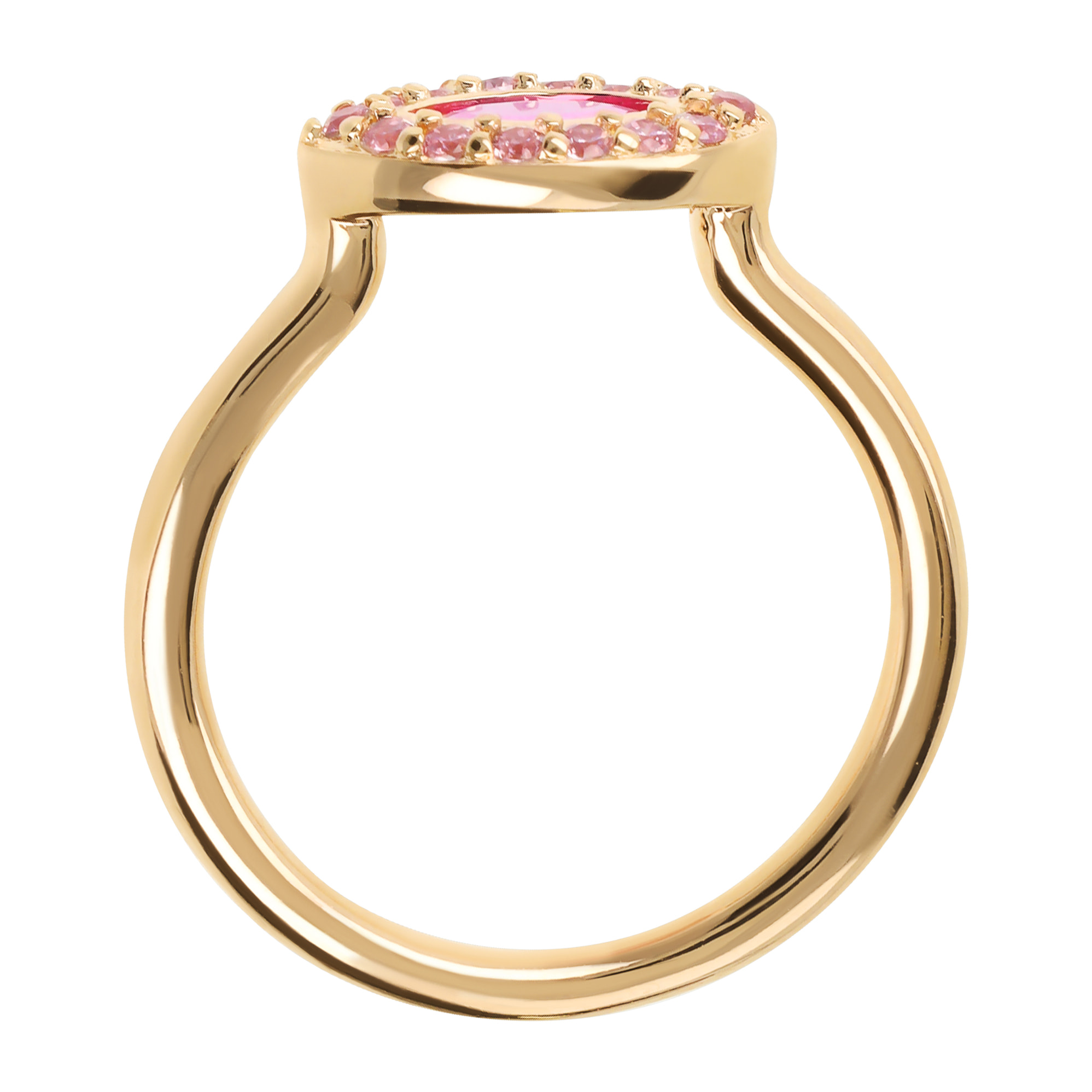Anello Solitario Marquise Golden con Cubic Zirconia Rosa