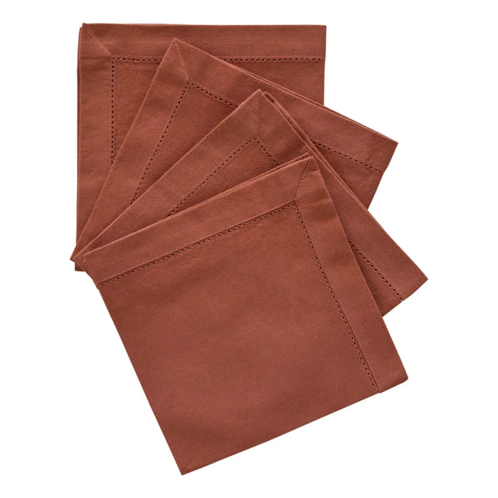 Serviette de table Jane 40x40 terracotta en coton