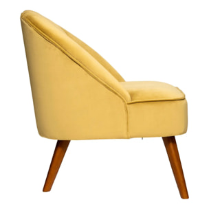 Fauteuil "Naova" - jaune - velours