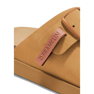 Sandalias Vibe Mujer Cierre Hebilla Color Tan