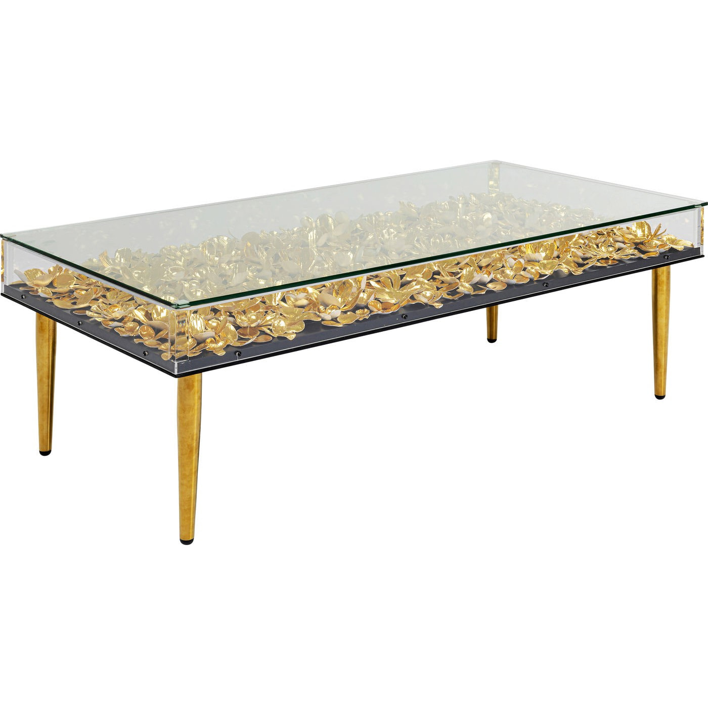 Table basse fleurs dorées 3D Kare Design