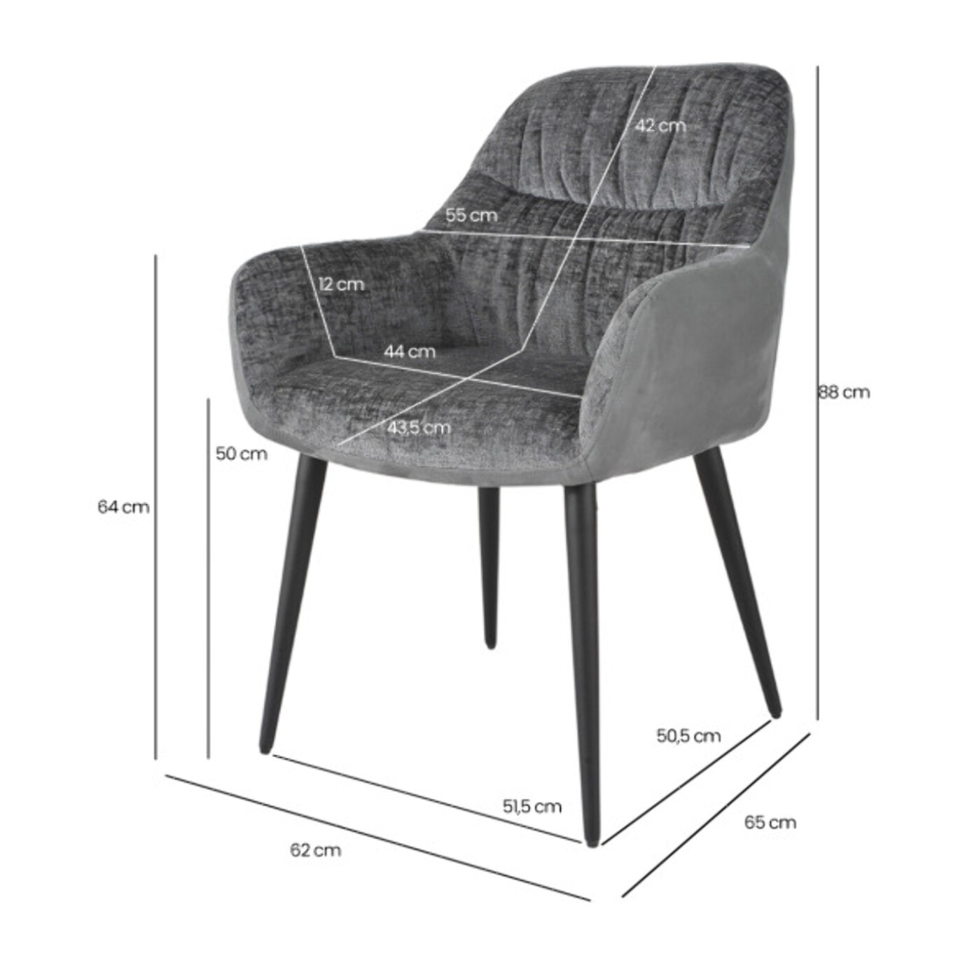 Chaise moelleuse avec accoudoirs - CASTA
