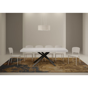 Mesa extensible 90x130/234 cm Karida Premium fresno blanco patas antracita