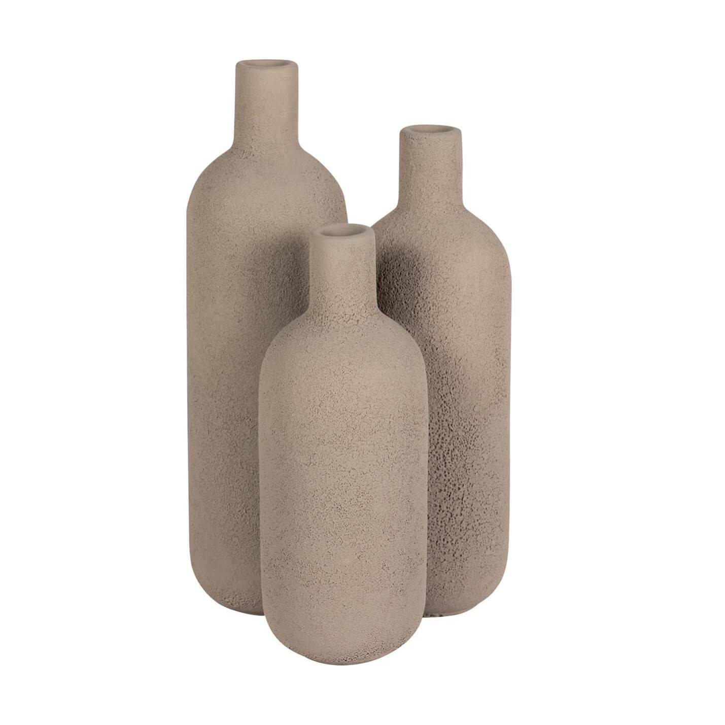 Florero Ceramica Gris 16x16x29 Cm