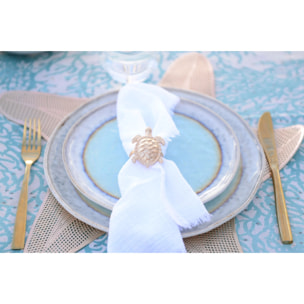 ASSIETTE PLATE TURQUOISE EN PORCELAINE 27X27X1.6CM