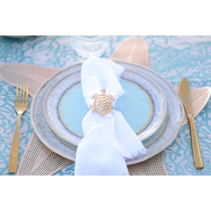 ASSIETTE PLATE TURQUOISE EN PORCELAINE 27X27X1.6CM