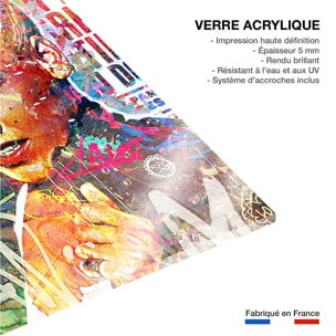 Tableau Affiche illustration graffiti pink Tableau plexiglas