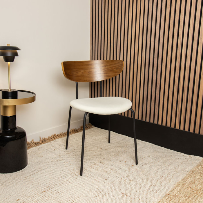 Lot de 2 chaises en bois et velours écru RIVA
