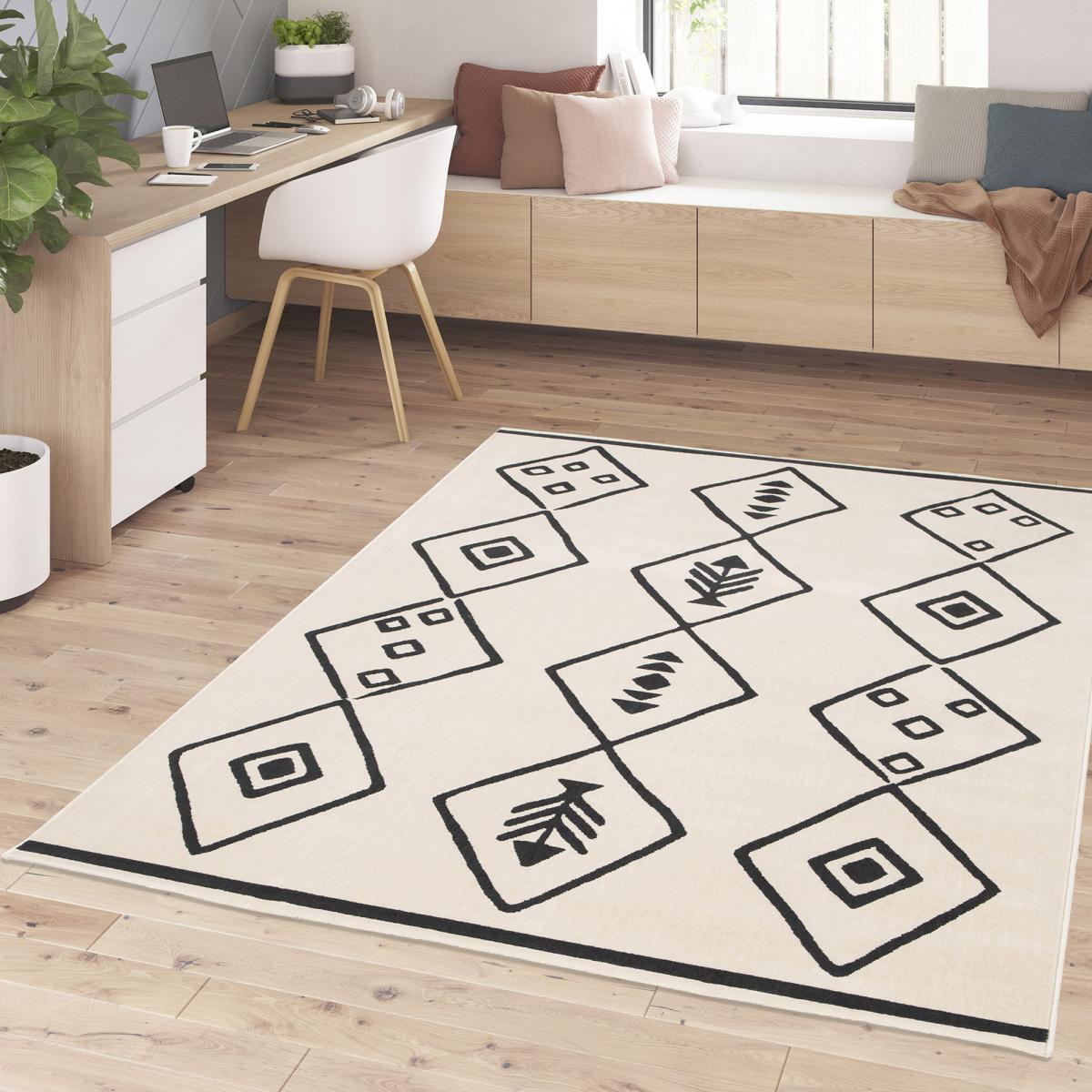 Tapis salon et chambre tissé motif abstrait VOPI